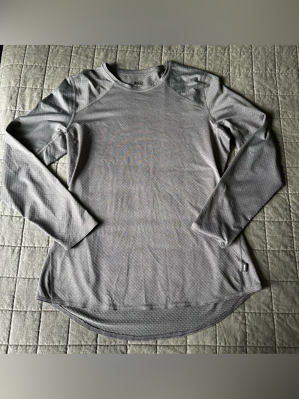 REI Co-op Lightweight Base Layer Long Sleeve Crew Top Gray Women's Large